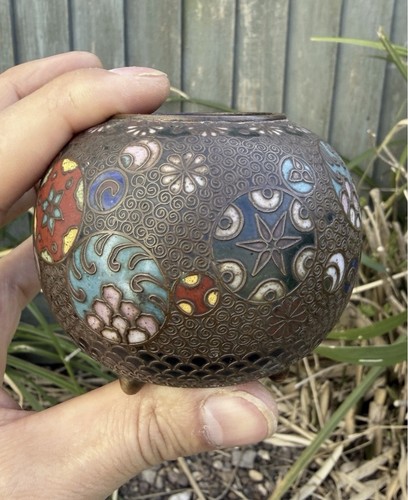 Japanese cloisonné bowl pot - cloisonné,