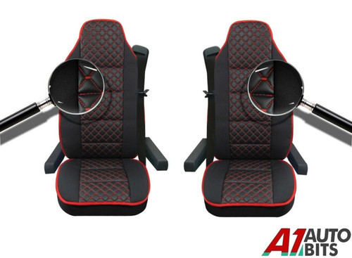 Black red line - black, leatherette