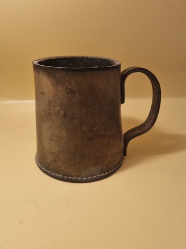 Vintage brown leather stein - brown,