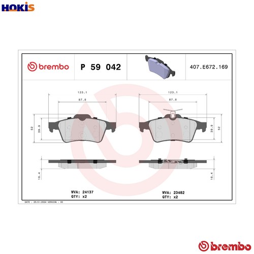 Brake pad set disc - brake,