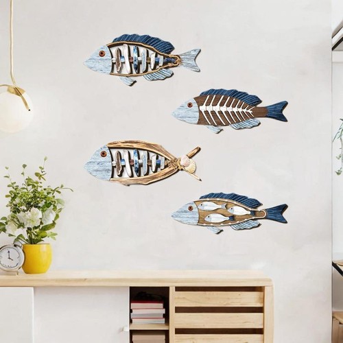 4pcs fish nautical wall - 4pcs,