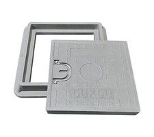 Manhole Cover & Frame Fiberglass-500x500mm Square Septic Tank Lid Access DAMAGED
