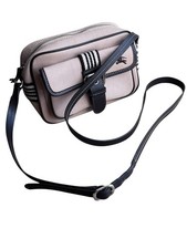 Burberry Blue Label Crossbody Bag Beige Black Canvas Leather