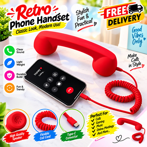 Retro telephone handset for - retro,