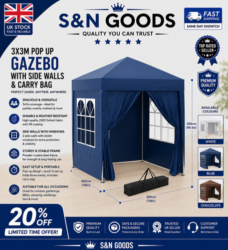 Waterproof 2x2m pop gazebo - 2x2m,