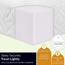 New Thick Travel Cot Mattress To Fit for Graco , Redkite,  M & P 95 x 65 x 7 cm