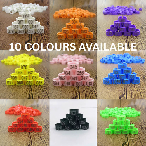 100 coloured 8mm - 8mm, plastic
