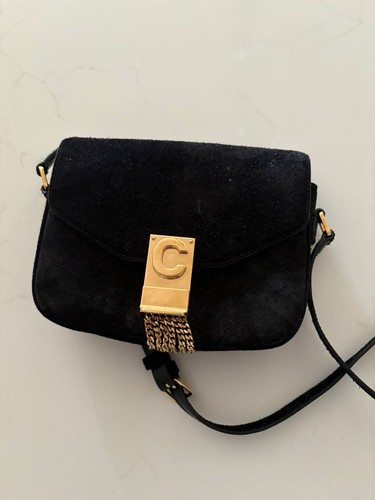 Celine black small suede - black,