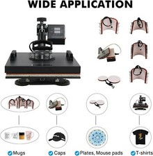Heat Press Machine 8 in 1 DIY Sublimation Printing 360° Swivel Digital Control