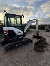Bobcat E27z Mini Digger Excavator, 495 HOURS! NO VAT! Serviced Takeuchi, JCB 2.7