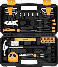 COMPLETE Tool Kit Box Basic HAND TOOLS DIY Toolbox Set for Home Repair 62-Piece