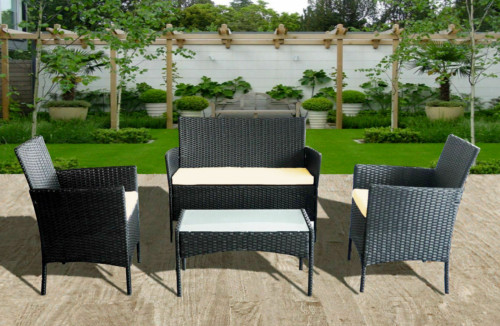 4pcs rattan garden furniture - garden,