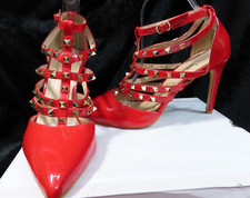 SERGIO TODZI  red patent studded high heel shoes Size 41