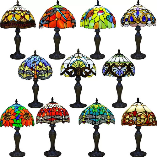 Tiffany style table lamp - table,