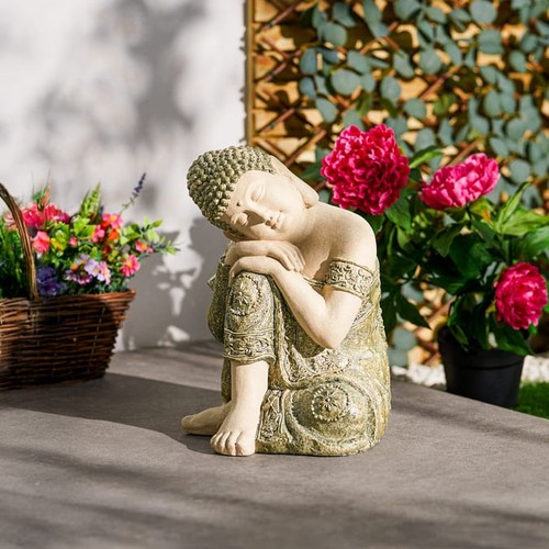 Green sitting buddha - buddha, statue
