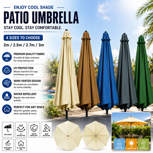 Large parasol umbrella - 2m,