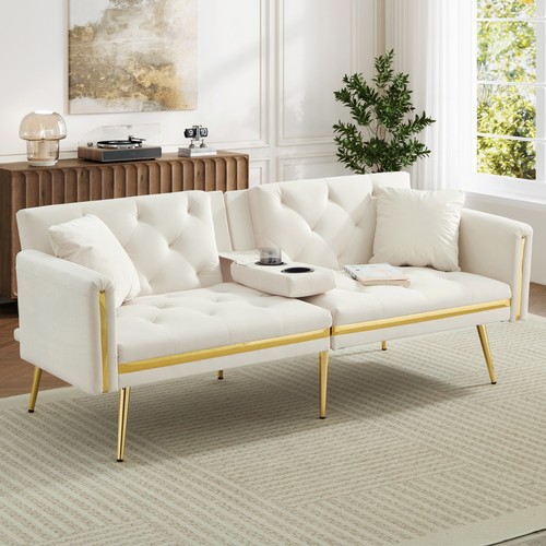 Modern velvet sofa - velvet, bed