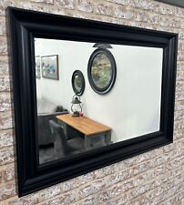 Large Black Scoop Wall Mirror