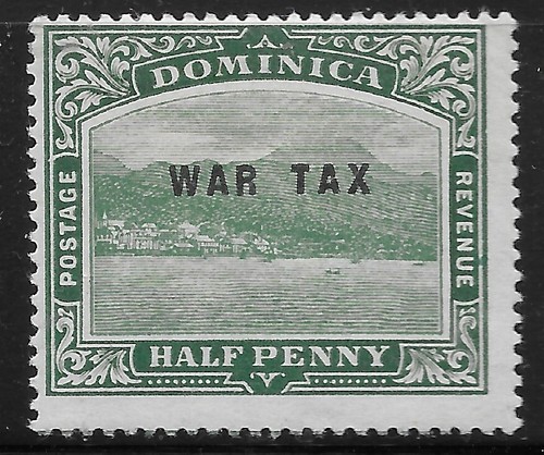 1918 dominica war tax - tax, stamp