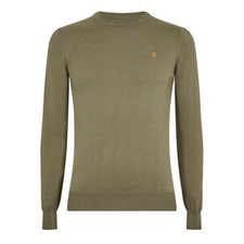 Farah Mens Mullen Sweat Crew Sweater Vintage Green Large - Brand New RRP £65
