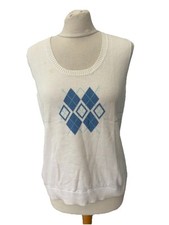 White Knitted Tank Top Lady