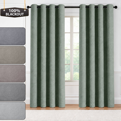 Linen blackout curtains eyelet - blackout,