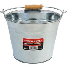 Galvanised Metal Bucket Handle Plant Pot Coal Planter Strong Steel 5L CT5424