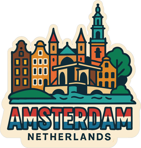 Amsterdam sticker decal - amsterdam, vinyl
