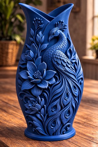 Peacock floral vase home decor - peacock,
