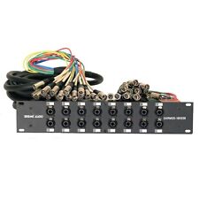 Seismic Audio Rack Mount 16 Channel TRS Combo Splitter Snake Cable-5' and 30'...