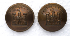 2 British Army Irish Regiment Inniskilling Fusiliers Buttons