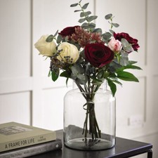 Bloom Recycled Aqua Glass Vase for Real or Artificial Flower Stem Arrangements