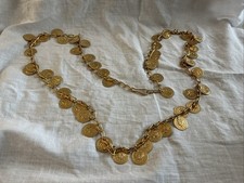 Long Faux Gold Tone Coin