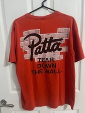 Patta Amsterdam T Shirt 'Tear Down The Wall'  Orange Large Great Condition