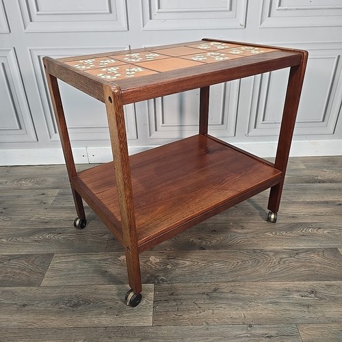 Vintage teak drinks trolley - teak,