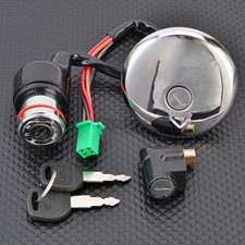 Ignition Switch Fuel Gas Cap Seat Lock Keys Kit For Suzuki GN125 1982-2001