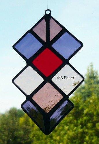 Stained glass harlequin - glass,