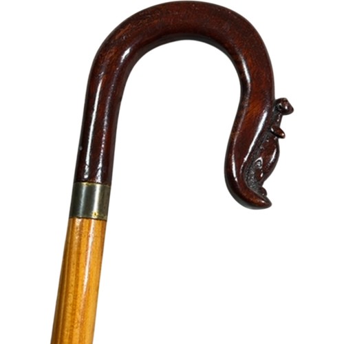 Vintage walking stick - stick, carved