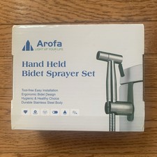 Arofa Hand Held Stainless Steel Bidet Sprayer Set Attachment Kit NIB NEW