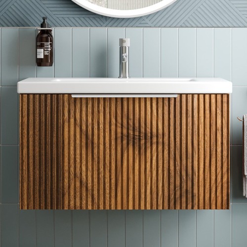 Fluted 800mm bathroom - bathroom, vanity