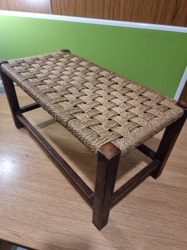 Vintage string woven - vintage, footstool