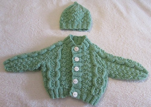 Hand knitted cable cardigan