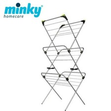 Minky 3 Tier Trio Plus 21m Indoor Clothes Airer Dryer with Flip Outs - Silver