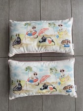 Martha Stewart Cats Cat Enjoying The Beach Outdoor Indoor Pillow Summer X2