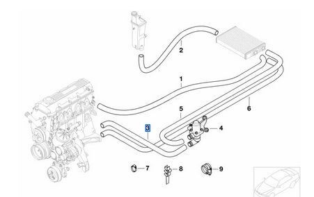Bmw coolant hose e46 - 3, series