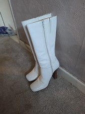 Faith Mid Calf White Leather