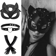 Catwoman Adult Cosplay Mask Batman Costume Props Cat Ears Helmet Halloween Party