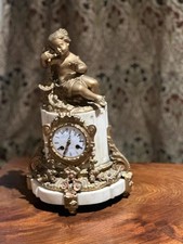 Antique French Ormolu & Marble Mantel Clock - L. Richard Marseille c.1860