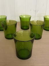 6 Vintage Duralex Green 9cm
