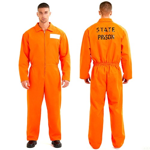 Men orange prison jumpsuit - prison,
